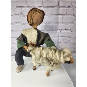 Vintage Shepard & Sheep Figurine Doll Decor